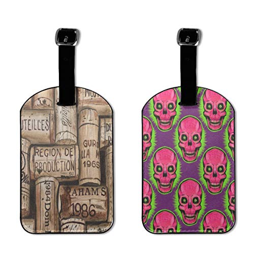 Custom Luggage Tags Vintage Skull Suitcase Labels Tag - 2 Pcs