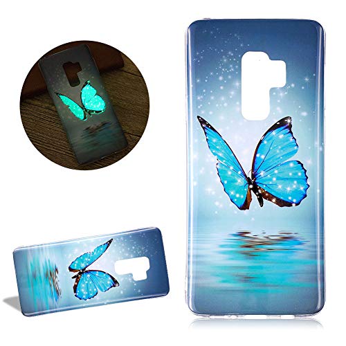 DasKAn Luminoso funda de silicona para Samsung Galaxy S9 Plus,Fluorescent Resplandor en la oscuridad Diseño colorido Cubierta trasera de goma suave TPU de gel flexible a prueba de golpes,Mariposa azul DasKAn Luminoso funda de silicona para Samsung Galaxy S9 Plus,Fluorescent Resplandor en la oscuridad Diseño colorido Cubierta trasera de goma suave TPU de gel flexible a prueba de golpes,Mariposa azul
