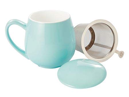 d&b Saara - Taza de té (porcelana, 3 piezas, 0,35 L), color turquesa