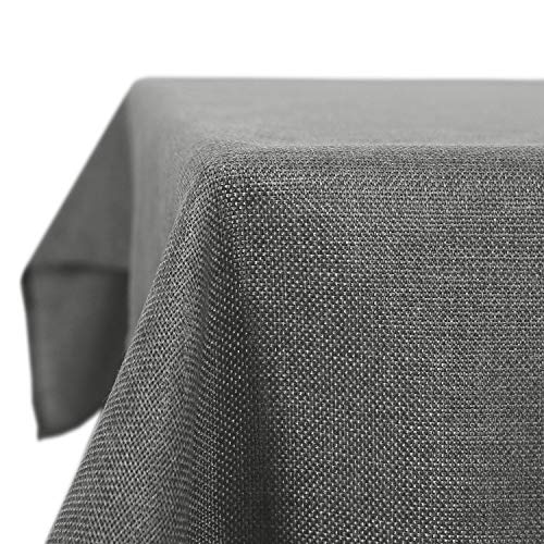 Deconovo Mantel de Mesa Rectangular Efcto Lino para Comedor 150 x 240 cm Gris