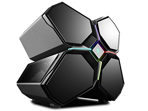 Deepcool QUADSTELLAR - Carcasa para PC Gaming Full Tower, Sistema de iluminación RGB, Slide Frontal, Paneles magnéticos de Cristal Templado, 5 Ventiladores incluidos, Color Negro