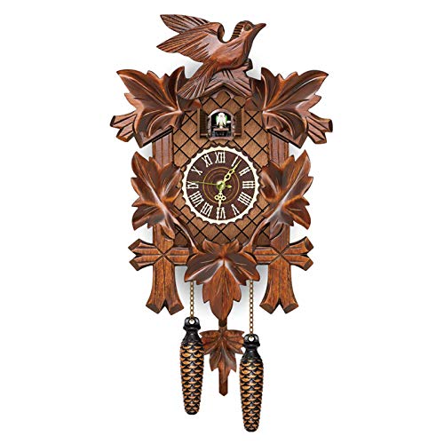 Delisouls Reloj de cuco de la Selva Negra Alemana, reloj de cuco tradicional de la Selva Negra, reloj de pared de cuco de madera estilo retro nórdico