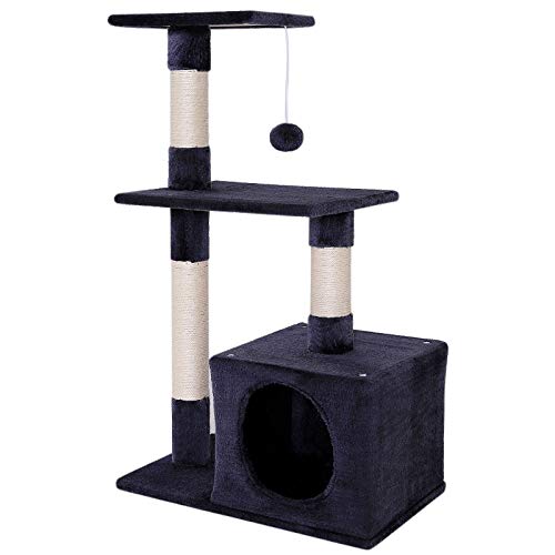 dibea Árbol rascador árbol para escalar árbol rascador para gatos Altura 85 cm Gris oscuro