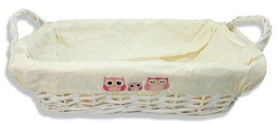 DISOK - Cesta Rectangular Mimbre Blanca Buho Rosa - Cestas de Mimbre para Detalles de Boda, Bautizos. Cestas para Llevar Regalos, regalitos Recuerdos Detalles Baratas DISOK - Cesta Rectangular Mimbre Blanca Buho Rosa - Cestas de Mimbre para Detalles de Boda, Bautizos. Cestas para Llevar Regalos, regalitos Recuerdos Detalles Baratas
