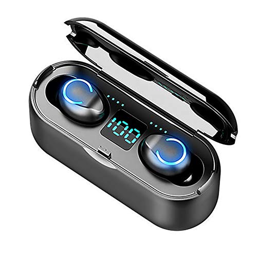 Docooler TWS F9-8 Mini Auriculares Deportivos Bluetooth 5.0,Llamada HD con Sonido de Alta fidelidad 8D Reducción,de Ruido Asistente de Voz Siri, con luz de Pantalla Digital LED,Negro Docooler TWS F9-8 Mini Auriculares Deportivos Bluetooth 5.0,Llamada HD con Sonido de Alta fidelidad 8D Reducción,de Ruido Asistente de Voz Siri, con luz de Pantalla Digital LED,Negro