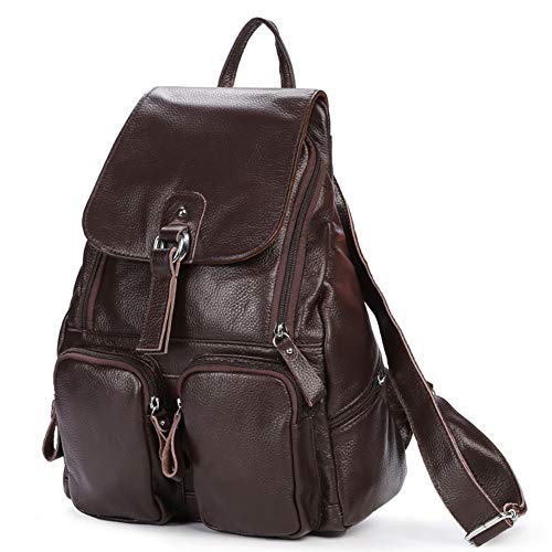DRF Mochila Mujeres Piel Estilo Simple para Viaje 28*12*38cm BG120 (Café) DRF Mochila Mujeres Piel Estilo Simple para Viaje 28*12*38cm BG120 (Café)