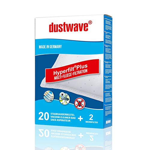 dustwave Megapack - 20 bolsas de filtro para aspiradoras Fagor VCE 2000 / VCE2000 (fabricadas en Alemania, incluye microfiltro)
