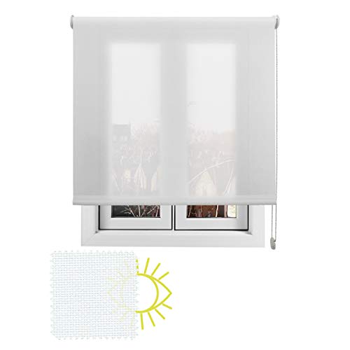 EB ESTORES BARATOS Estor Luminoso TECNOSCREEN/Bloqueo UV 70% Termoregulador y acústico. LO AJUSTAMOS A SU Medida Ancho x Alto. Color: Blanco. Medidas: 65cm x 160cm