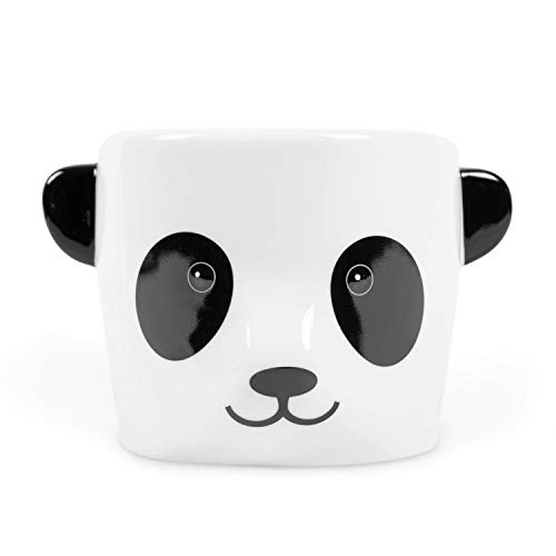 el & groove 3D Taza de Panda en Blanco Negro, Taza de café de 350 ml (400 ml Llena hasta el Borde), Taza de té de Porcelana, Taza de Animal, Oso Panda, Taza Decorativa, Regalo Kawaii