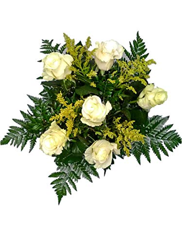 EL JARDÍ D´ESTHER-Ramo de 6 rosas blancas naturales-FLORES FRESCAS- ENTREGA EN 24 HORAS