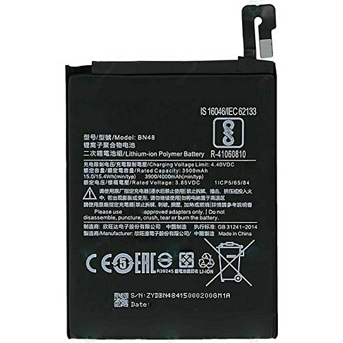 Ellenne Batería compatible con Xiaomi BN48 para Redmi Note 6 Pro, alta capacidad, 4000 mAh, con kit de desmontaje incluido Ellenne Batería compatible con Xiaomi BN48 para Redmi Note 6 Pro, alta capacidad, 4000 mAh, con kit de desmontaje incluido