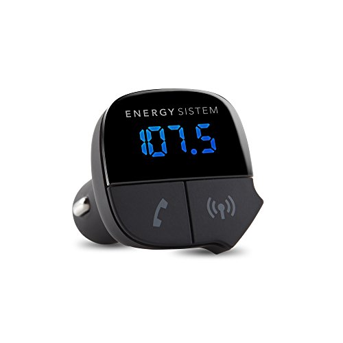 Energy Sistem Energy Car Transmitter - Reproductor MP3 con Bluetooth para el coche y transmisor FM (cargador USB, manos libres con micrófono integrado y pantalla), negro