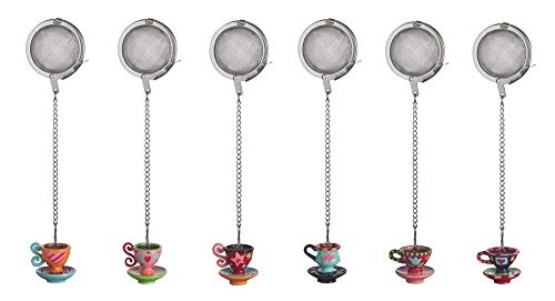 Excelsa - Filtro para el té con decoración de Taza, de Acero, Multicolor, 11 x 4 x 3 cm, línea Lollypop