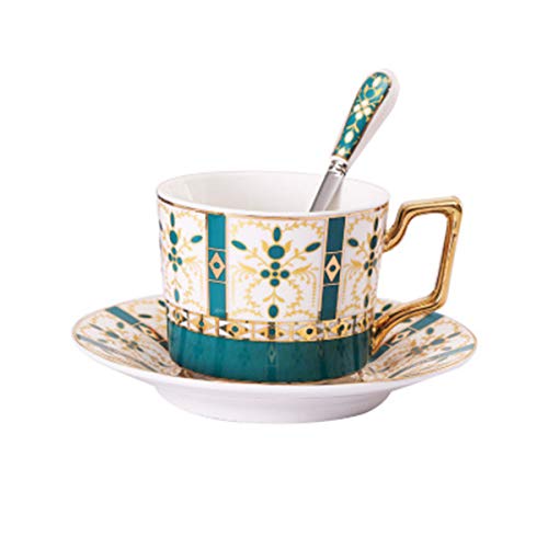 fanquare Vintage Taza de Café de Porcelana Inglesa, Juego de Taza de Té y platillo China de Hueso, 160 ml