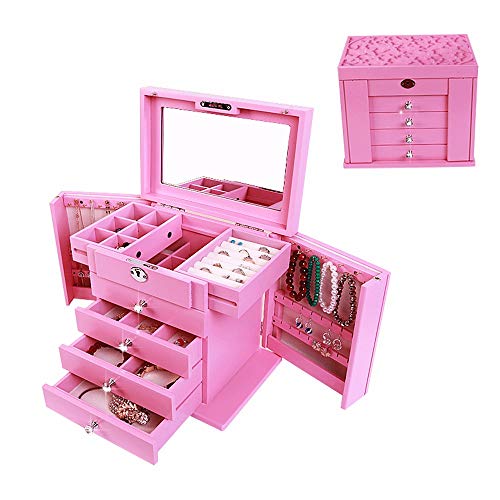 FGDFGDFEEGVD Joyero de Madera Maciza con Cerradura y Puertas de Espejo de Maquillaje en Ambos Lados Organizador de Joyas de Diamantes tallados Organizador de Joyas de Almacenamiento de Relojes FGDFGDFEEGVD Joyero de Madera Maciza con Cerradura y Puertas de Espejo de Maquillaje en Ambos Lados Organizador de Joyas de Diamantes tallados Organizador de Joyas de Almacenamiento de Relojes