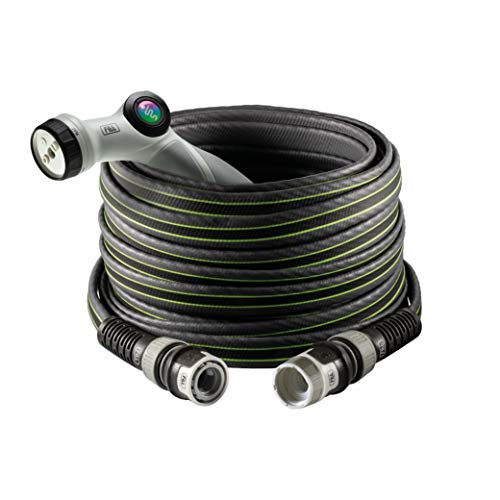 FITT Force Manguera de Agua de Jardín para Riego, Compacta, Ligera y Resistente para Uso Intensivo con Pistola Multifunción, Gris con Rayas Verdes, 20 m FITT Force Manguera de Agua de Jardín para Riego, Compacta, Ligera y Resistente para Uso Intensivo con Pistola Multifunción, Gris con Rayas Verdes, 20 m