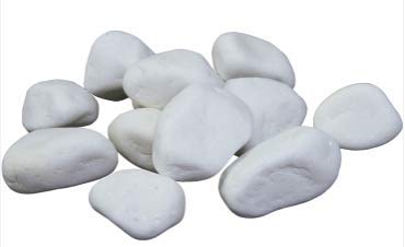 flonatur. Piedra mármol Canto rodado Blanco Bolsa 2Kg, Piedra Decorativa para Jardin o Espacios Exteriores. (Bolsa de 2kg.tamaño 20/25)