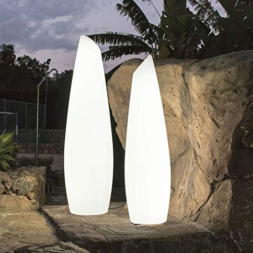 FREDO-Lámpara de pie de exterior LED con cable de 170 cm de alto, color blanco