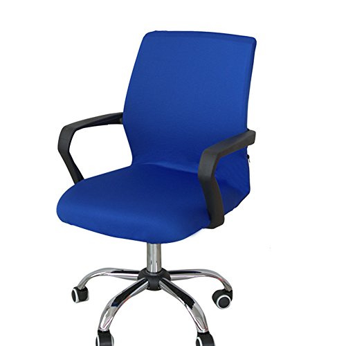 Funda para silla de escritorio de Zyurong, extraíble, lavable, protección para tu silla de oficina, giratoria y de escritorio, tamaño S (solo incluye la funda), azul, Small