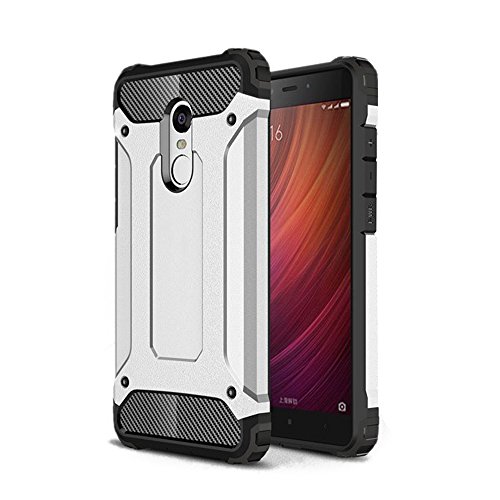 Funda Xiaomi Redmi Note 4, Silicona Gel TPU y Plástico PC (2en1) - Mavis's Diary Cover Shock-Absorción y Anti-Arañazos Carcasa Case Bumper Parachoques Choque Absorción - Plata