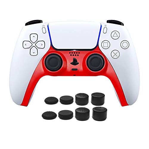 Fundas para Mando PS5 DualSense, Reemplazo de la Placa Frontal del Controlador PS5 Face Plate, Tira Decorativa del Controlador PS5 con 8 Joystick Cap para Controlador PS4/PS5 - Rojo Fundas para Mando PS5 DualSense, Reemplazo de la Placa Frontal del Controlador PS5 Face Plate, Tira Decorativa del Controlador PS5 con 8 Joystick Cap para Controlador PS4/PS5 - Rojo