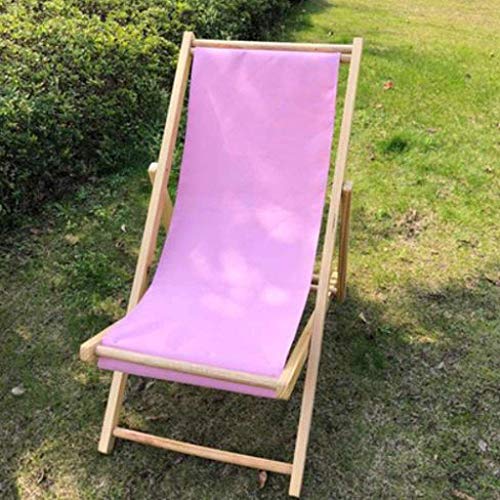 GAOFQ Tumbona Sillas de jardín Tumbona Plegable Tumbona de Playa, Silla de Playa Plegable de Madera de Gravedad Cero Siesta Chaise Longue Silla reclinable Plegable para balcón (Color, Blanco), Rosa