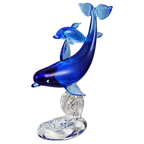Garneck - Figura de cristal de delfín, diseño de animales marinos, decoración de mesa, juguetes acuáticos, regalo para niños, fiesta de cumpleaños