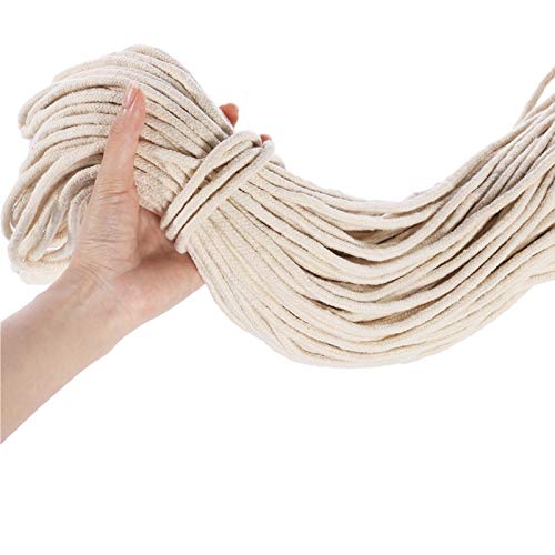 GEMITTO Cuerda de cáñamo de algodón Natural Beige, Estilo Bohemio, Utilizada para Colgar macetas de Bricolaje, producción de artesanías, Bolsa de Ganchillo, decoración de Paredes (5 mm 100 m Redondo) GEMITTO Cuerda de cáñamo de algodón Natural Beige, Estilo Bohemio, Utilizada para Colgar macetas de Bricolaje, producción de artesanías, Bolsa de Ganchillo, decoración de Paredes (5 mm 100 m Redondo)