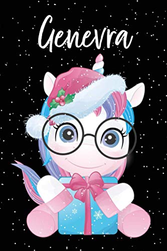 Genevra: Quaderno Unicorno Bambina Con Nome Genevra - Pagina a Righe, 110 Pagine, Dimensione 15.24 x 22.86 cm Perfetto Regalo Personalizzato per il Compleanno di Natale San Valentino