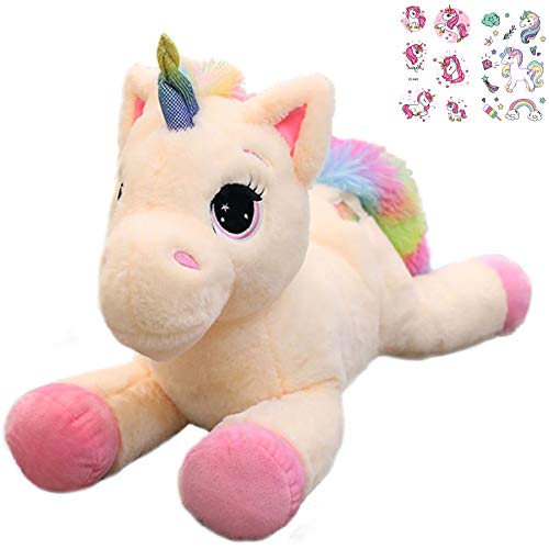 Georgie Porgy Niños Unicornio De Peluche con Cola Arcoiris Multicolor Pony De Peluche Regalos de Peluche para Niñas Mayores Georgie Porgy Niños Unicornio De Peluche con Cola Arcoiris Multicolor Pony De Peluche Regalos de Peluche para Niñas Mayores