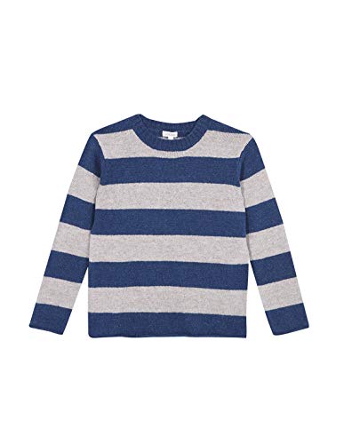 Gocco Jersey Cuello Caja con Rayas Azul Medio Sweater, 5-6 años (110-116 cm Altura) para Niños