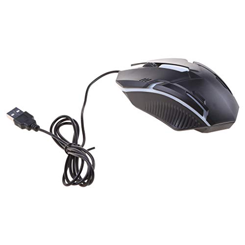 GREEN&RARE Ratón para videojuegos con cable, ergonómico con cable, LED de 2000 DPI USB ratón de ordenador con retroiluminación para PC, portátil, Gamer, ratones S1 Silent Mause