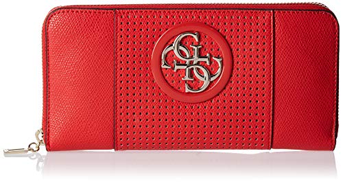 GUESS Open Road SLG Large Zip Around, Cartera. para Mujer, Rojo (Poppy), 2x10x21 Centimeters (W x H x L)