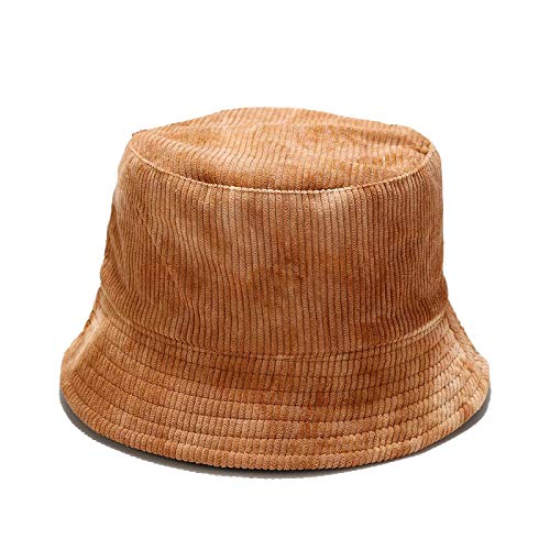 HAHADONG Sombrero de Pana teñido con Lazo Sombrero de Pesca Unisex Sombrero de Cubo de Doble Cara Hombres y Mujeres al Aire Libre Nueva Tendencia otoño, D
