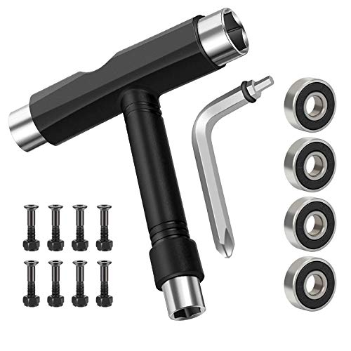 HAKOTOM 2pcs Herramienta Multifunciónal Portátil para Skate con Llave Allen Tipo T Destornillador con Cabeza de Llave Phillips en Forma de L. HAKOTOM 2pcs Herramienta Multifunciónal Portátil para Skate con Llave Allen Tipo T Destornillador con Cabeza de Llave Phillips en Forma de L.