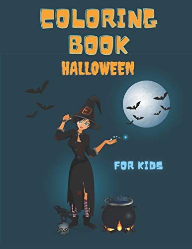 Halloween coloring book for kids: 50 Halloween-themed drawings, 100 pages, 22x28 cm large-format book, leisure and activity book