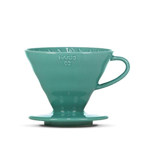 HARIO V60 - Filtro de café de porcelana (tamaño 02), color verde turquesa