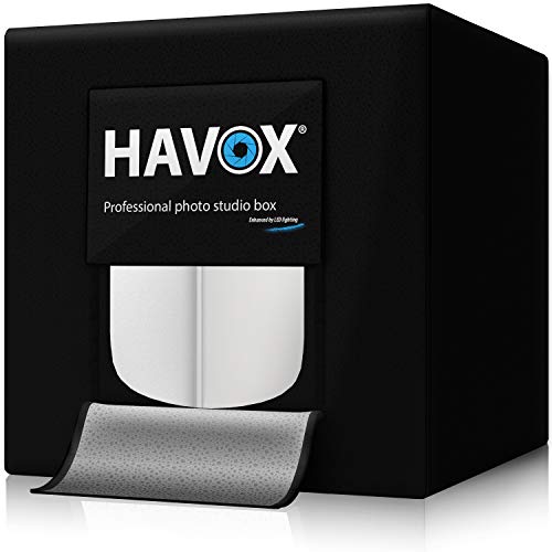 HAVOX - Foto Estudio HPB-60D - Dimensión 60x60x60cm - Iluminación Regulable LED Luz de Día 5500k - 13,000 lúmenes - CRI 93 - CREA Tus Fotos comerciales para tu Comercio electrónico HAVOX - Foto Estudio HPB-60D - Dimensión 60x60x60cm - Iluminación Regulable LED Luz de Día 5500k - 13,000 lúmenes - CRI 93 - CREA Tus Fotos comerciales para tu Comercio electrónico