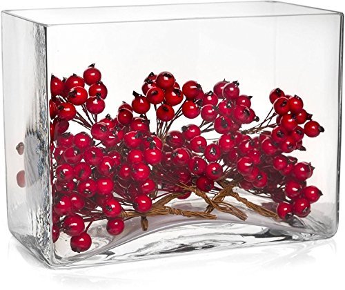 Hecho a mano de cristal rectangular bajo Terrario Ramo Flores 30 x 18 x 10 cm Hecho a mano de cristal rectangular bajo Terrario Ramo Flores 30 x 18 x 10 cm