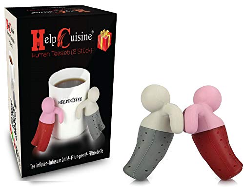 HelpCuisine infusor de te/infusionador/colador te/filtro te/infusores de te, hecho de silicona 100% alimentaria libre de BPA, infusor en forma de hombrecito (Juego de 2 infusores + caja de regalo) HelpCuisine infusor de te/infusionador/colador te/filtro te/infusores de te, hecho de silicona 100% alimentaria libre de BPA, infusor en forma de hombrecito (Juego de 2 infusores + caja de regalo)