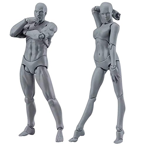 Henreal Artistes Action Figure Modelo Maniquí Humano 2.0 Cuerpo Kun y Body Chan PVC Móvil Conjunto de modelos de figuras Ideal para dibujar la pintura, Regalos SHF Versión 2.0