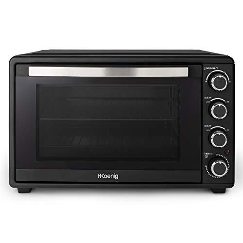 H.Koenig FO45 Horno Electrico Sobremesa, Horno Encimera, Capacidad de 45 Litros, 2000 W, Iluminación Interior y Función Convección, Temperatura hasta 230ºC, Tiempo hasta 60 Mins, Termostato H.Koenig FO45 Horno Electrico Sobremesa, Horno Encimera, Capacidad de 45 Litros, 2000 W, Iluminación Interior y Función Convección, Temperatura hasta 230ºC, Tiempo hasta 60 Mins, Termostato