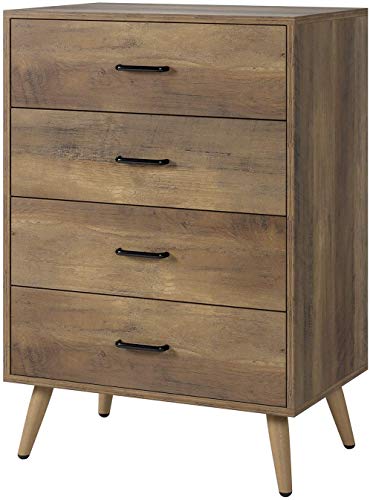 HOMECHO Cómoda de 4 Cajones para Almacenaje Cómoda de Noche para Salón Dormitorio Mueble Dormitorio de Madera 60 x 38.5 x 86.5 cm HOMECHO Cómoda de 4 Cajones para Almacenaje Cómoda de Noche para Salón Dormitorio Mueble Dormitorio de Madera 60 x 38.5 x 86.5 cm