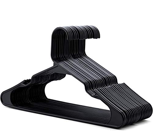HOUSE DAY Perchero Plástico Negro Que Ahorra Espacio 50 Piezas Perchas de Plástico D0.6cm L42cm HOUSE DAY Perchero Plástico Negro Que Ahorra Espacio 50 Piezas Perchas de Plástico D0.6cm L42cm