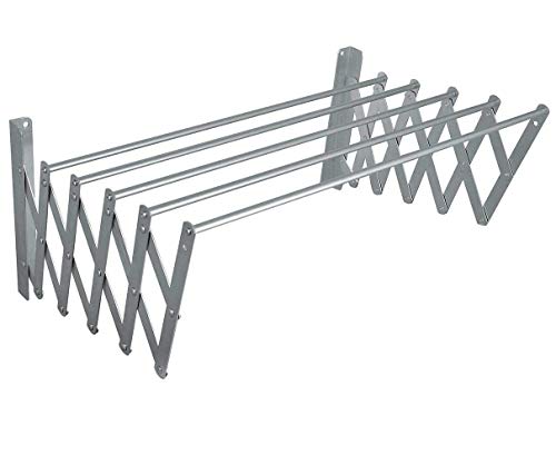 HOW LUCKY Tendedero Extensible Plegable metalico de Pared en Aluminio 80cm HOW LUCKY Tendedero Extensible Plegable metalico de Pared en Aluminio 80cm