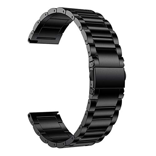 HUANGSAN 45mm 46m Band, 22mm Correa de Reloj de Metal de Titanio S3 Classic Frontier Bracelet Negro