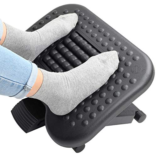 HUANUO Reposapiés Ergonómico con Función de Masaje, Ángulo Ajustable y 3 Posiciones de Altura Diferentes, Taburete Antideslizante para Oficina y Hogar, 43,9 cm x 33,3 cm HUANUO Reposapiés Ergonómico con Función de Masaje, Ángulo Ajustable y 3 Posiciones de Altura Diferentes, Taburete Antideslizante para Oficina y Hogar, 43,9 cm x 33,3 cm