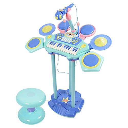 HXGL-Tambor Batería Principiantes para Niños Juguetes Percusión Instrumentos Musicales Batería Electrónica 3-6 Años De Antigüedad Multifunción (Color : Azul)