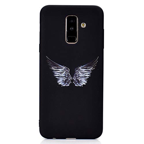 HYcase Estuche para Samsung Galaxy A6 Plus 2018, Funda Protectora de Funda de Negro Puro con Brillo de Silicona TPU Ultra Brillante y Creativa a Todo Color para Samsung Galaxy A6 Plus 2018- Alas