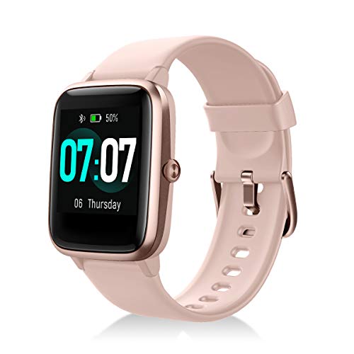 IDEALROYAL Smartwatch，Reloj Inteligente con Impermeable IP68 Pulsómetros Monitor de Sueño, Reloj con Pantalla Táctil Completa con Cronómetros Contador de Calorías para Android iOS (Rosa)